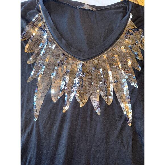Woman’s black sequin top ONE SIZE - Picture 2 of 3